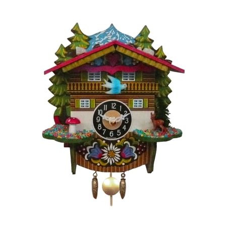 Alexander Taron 5.5" Engstler Battery-Operated Mini Cuckoo Wall Clock with Music and Chimes