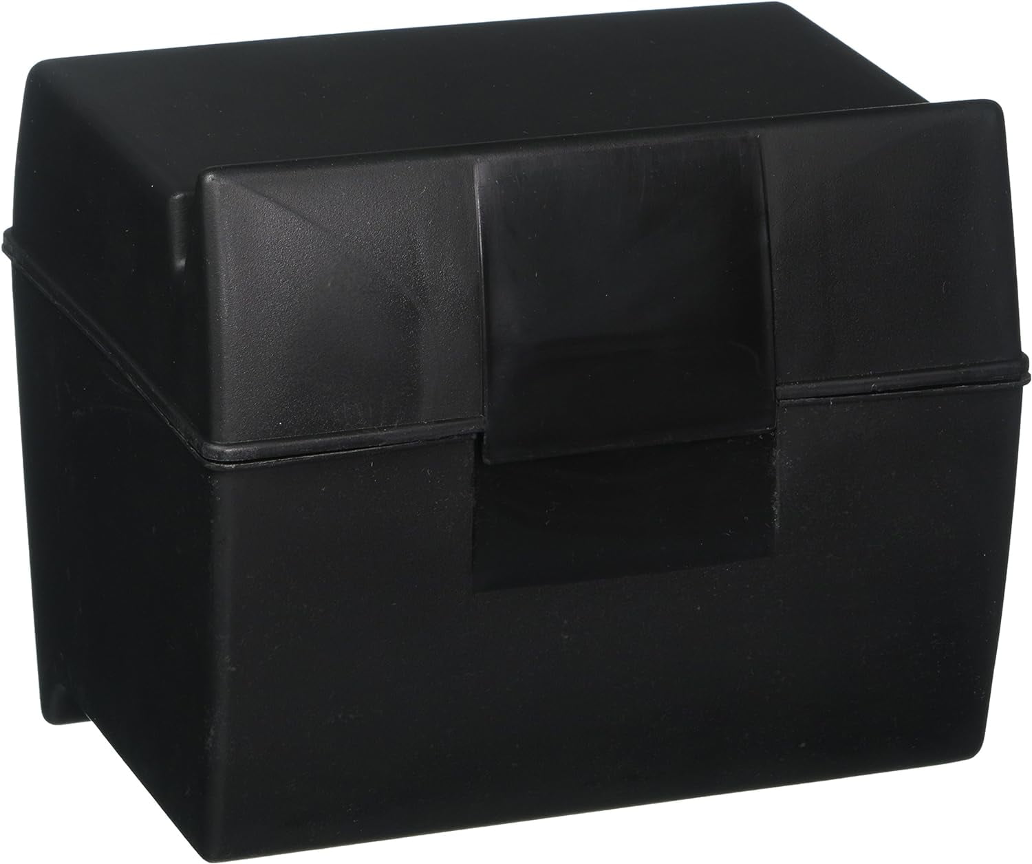 01461 4" X 6" Black Plastic Index Card Top File Box