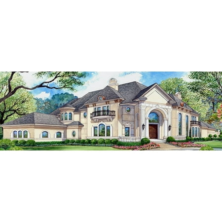 015-1081: European Luxury 5 Bed, 7 Bath Luxury Home Plan, 5907 Sq Ft: Full Blueprints with License to Build by Home Plan Marketplace - Lesuto