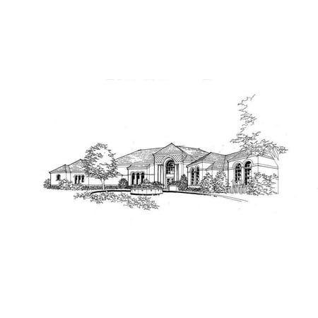 015-1095: Luxury Chateau 4 Bed, 5 Bath Luxury Home Plan, 5350 Sq Ft: Full Blueprints with License to Build by Home Plan Marketplace - Lesuto