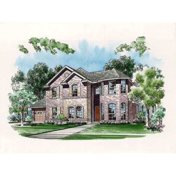 015-1138: Luxury Traditional 4 Bed, 4 Bath Luxury Home Plan, 3076 Sq Ft: Full Blueprints with License to Build by Home Plan Marketplace - Lesuto