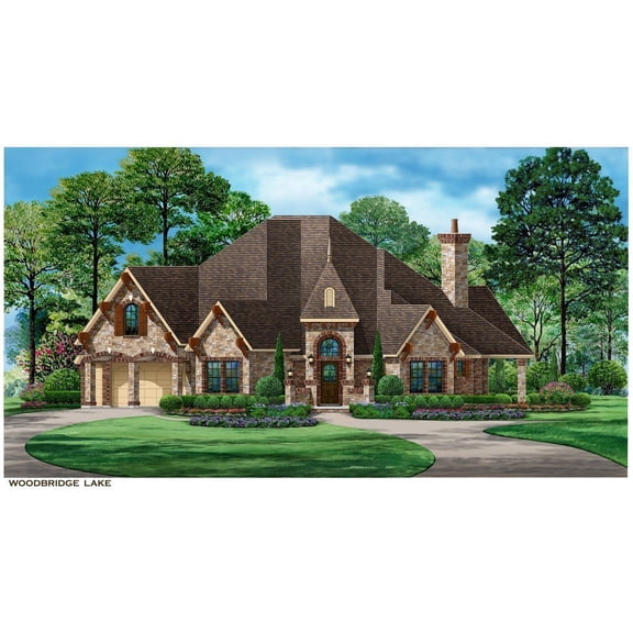 015-1291: Luxury European 3 Bed, 4 Bath Luxury Home Plan, 3118 Sq Ft: Full Blueprints with License to Build by Home Plan Marketplace - Lesuto