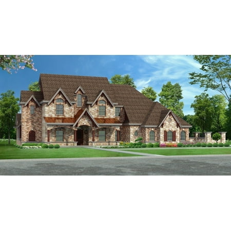 015-1292: Luxury Country 5 Bed, 6 Bath Luxury Home Plan, 3888 Sq Ft: Full Blueprints with License to Build by Home Plan Marketplace - Lesuto
