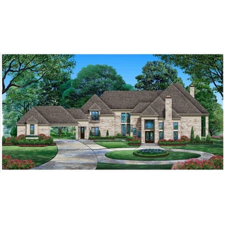 015-810: Luxury European 4 Bed, 4 Bath Luxury Home Plan, 5413 Sq Ft: Full Blueprints with License to Build by Home Plan Marketplace - Lesuto