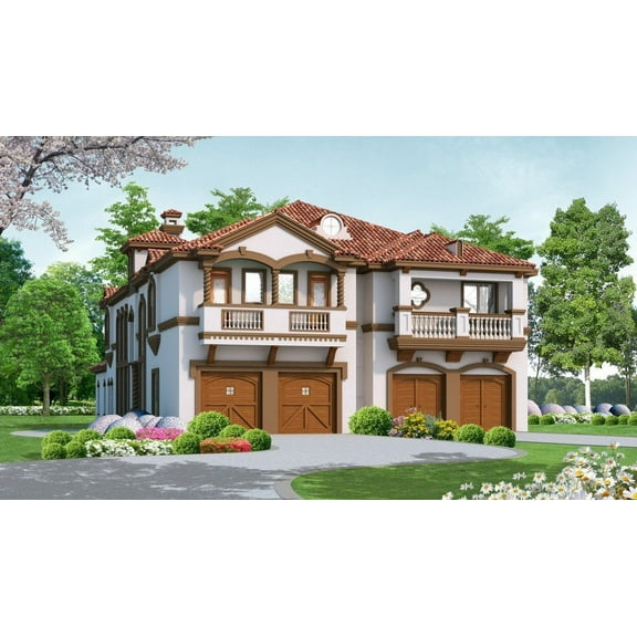 015-842: Luxury Duplex 8 Bed, 9 Bath Luxury Home Plan, 5824 Sq Ft: Full Blueprints with License to Build by Home Plan Marketplace - Lesuto