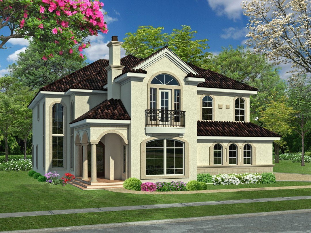 015-905: Luxury Chateau 3 Bed, 5 Bath Luxury Home Plan, 4285 Sq Ft: Full Blueprints with License to Build by Home Plan Marketplace - Lesuto