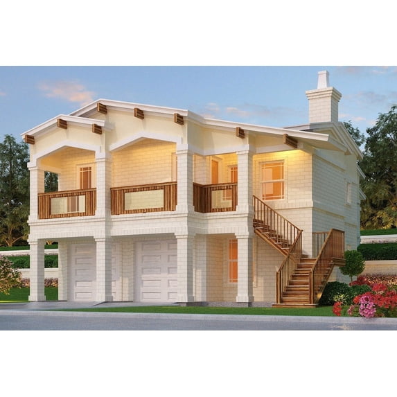 015-9297: Beach & coastal Luxury 3 Bed, 3 Bath Luxury Home Plan, 2159 Sq Ft: Full Blueprints with License to Build by Home Plan Marketplace - Lesuto