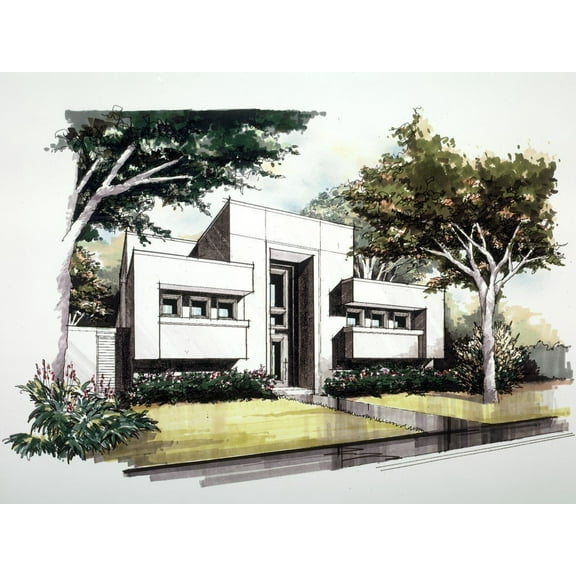 015-972: Contemporary Luxury 3 Bed, 5 Bath Luxury Home Plan, 4095 Sq Ft: Full Blueprints with License to Build by Home Plan Marketplace - Lesuto