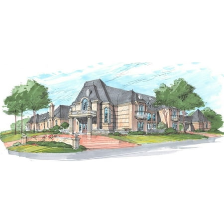 015-974: Luxury European 4 Bed, 4 Bath Luxury Home Plan, 7576 Sq Ft: Full Blueprints with License to Build by Home Plan Marketplace - Lesuto
