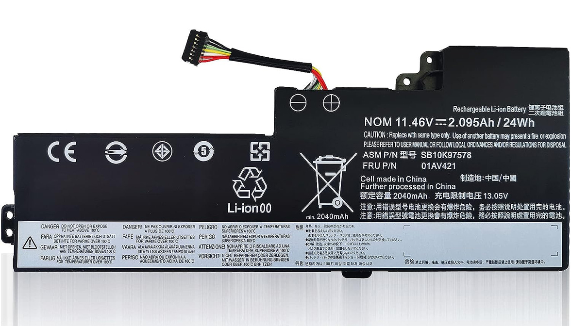 KXRSII Laptop Accu Voor Lenovo ThinkPad T470/T480 - 11.46V 24Wh Vervanging Batterij 01AV421 Compatible