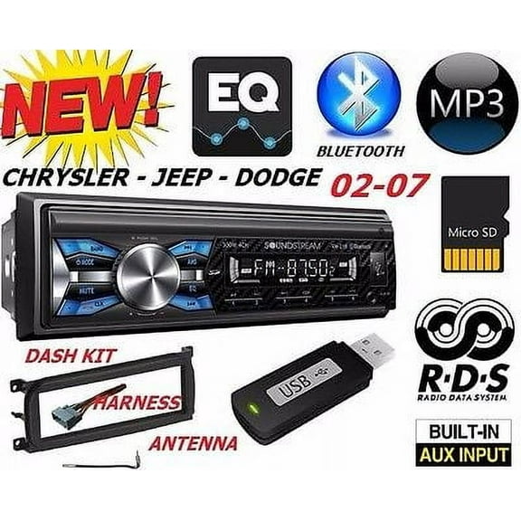 02 03 04 05 06 07 CHRYSLER JEEP DODGE BLUETOOTH USB SD AUX CAR RADIO STEREO