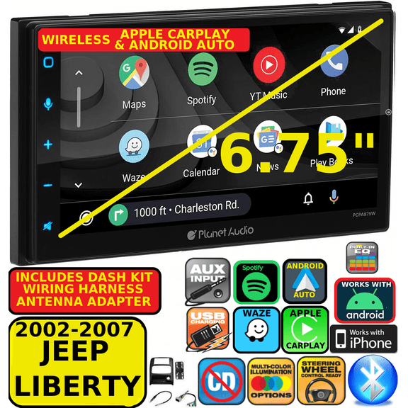 02-07 LIBERTY GPS NAVIGATION SYSTEM APPLE CARPLAY ANDROID AUTO BLUETOOTH