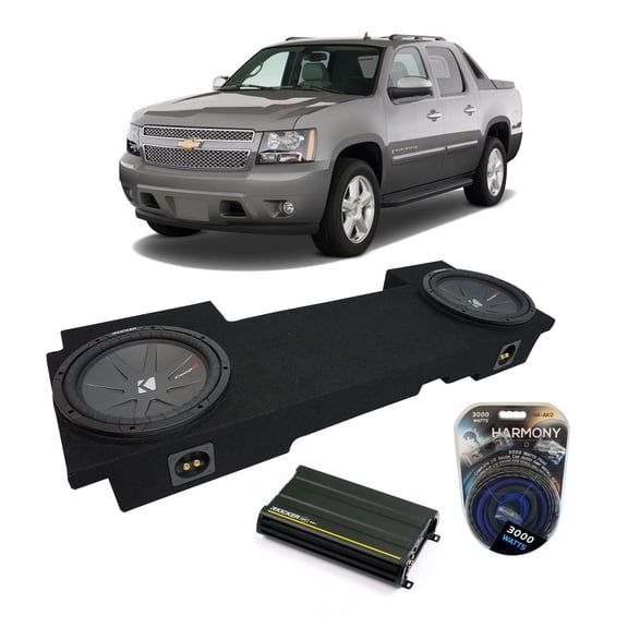 02-13 Chevy Avalanche Underseat Kicker CompR CWR12 Dual 12" Sub Box CX1200.1 Amp - Factory Certified