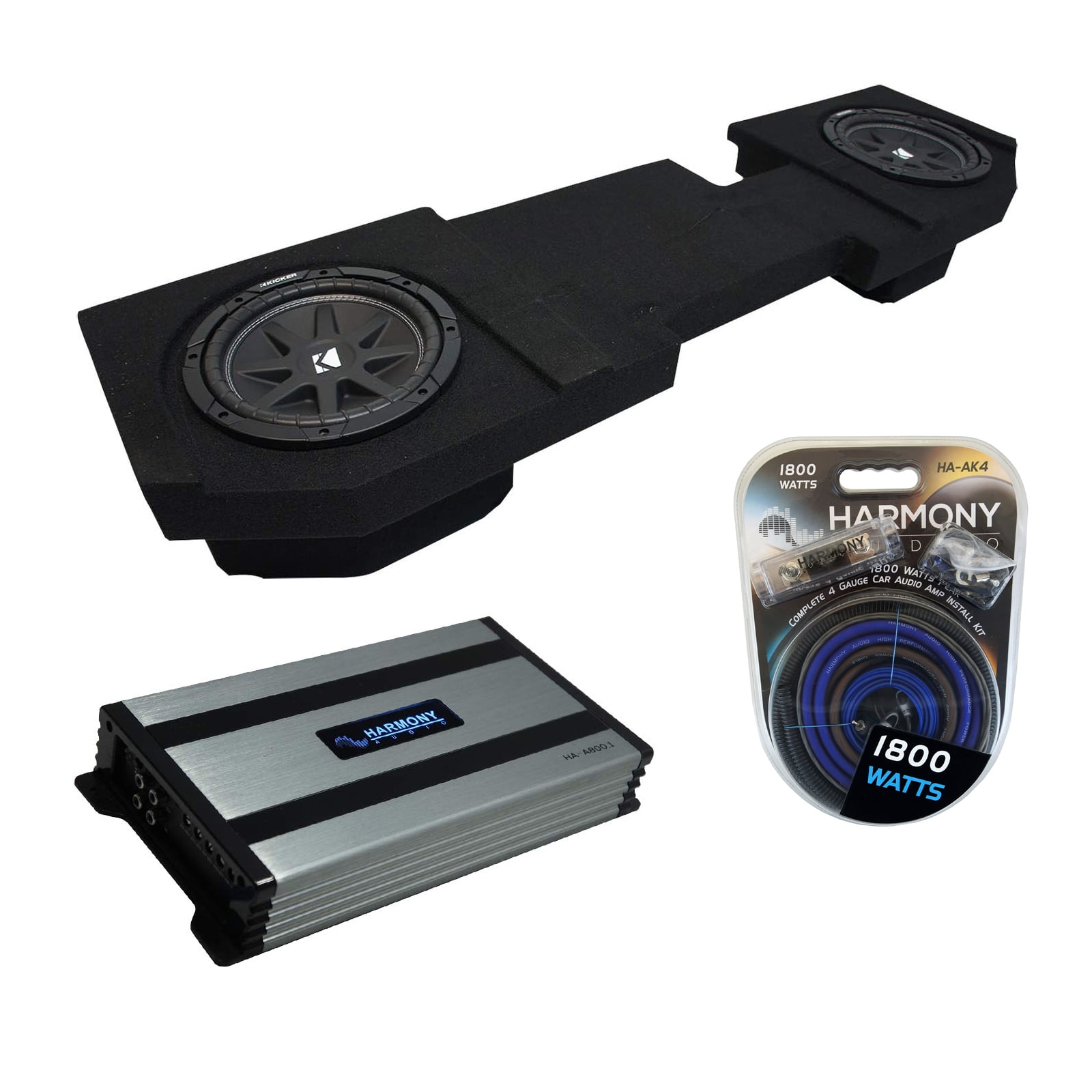 0218 Fits Dodge Ram Quad or Crew Kicker Comp C10 Dual 10" Sub Box HA