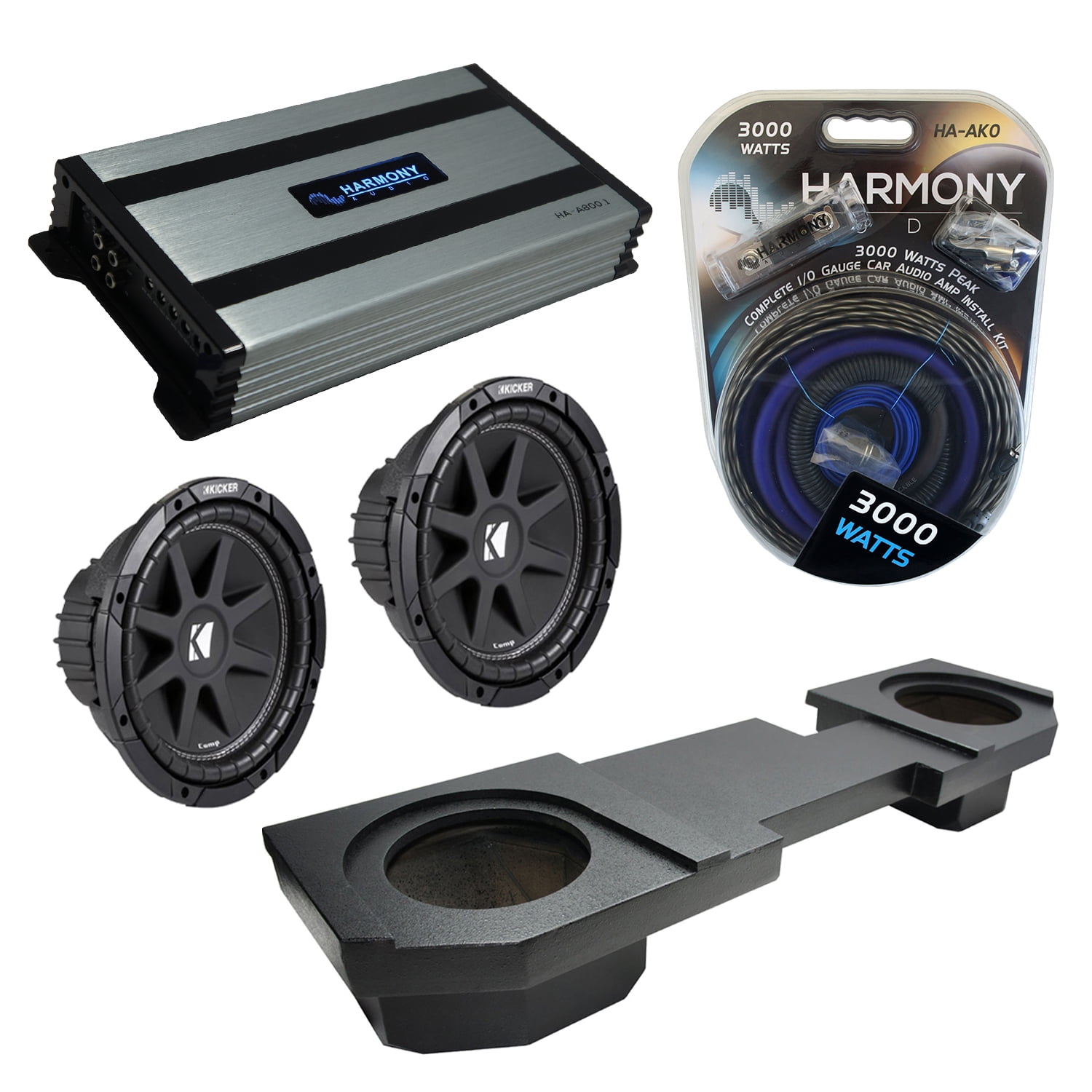 0218 Fits Dodge Ram Quad or Crew Kicker Comp C10 Dual 10" Sub Box HAA800.1