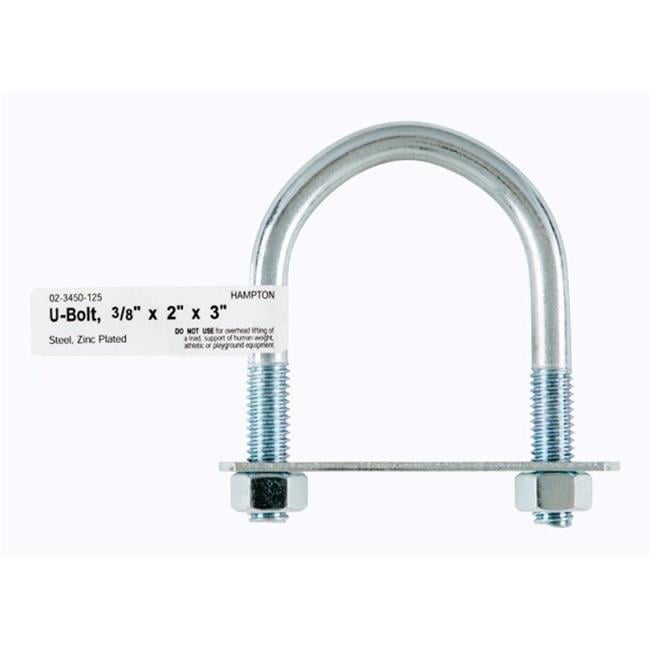 02-3450-125 U-Bolt Zince  0.375 x 2 x 3 in. - pack of 10
