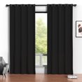 thumbnail image 1 of Blackout Curtains, 52 x 96 inch Black Curtains Set of 2 Panels, Thermal Insulated Room Darkening Curtains for Bedroom, Privacy Protection Drapes for Living Room, Bedroom,Dorm, 1 of 7