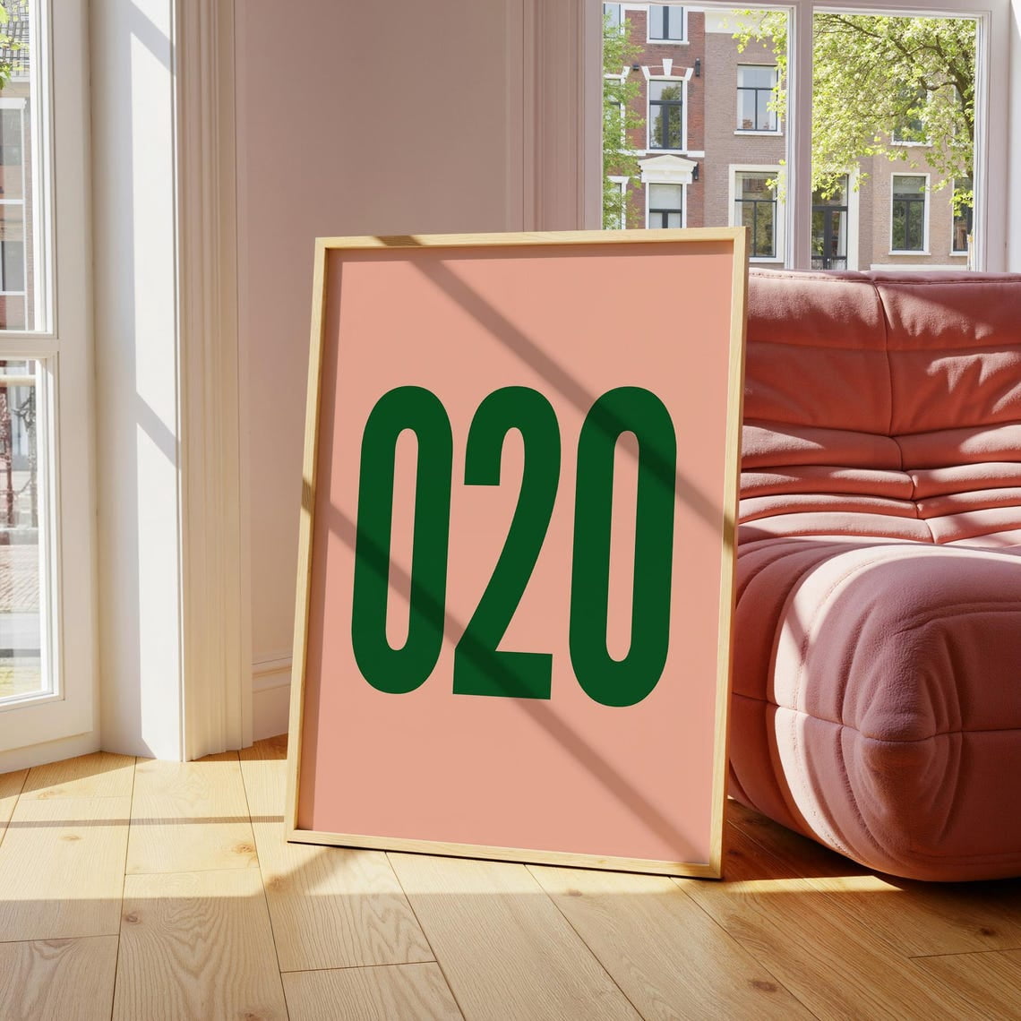 020 London Poster, Quirky, House Warming, Typography, Portrait, Phone ...