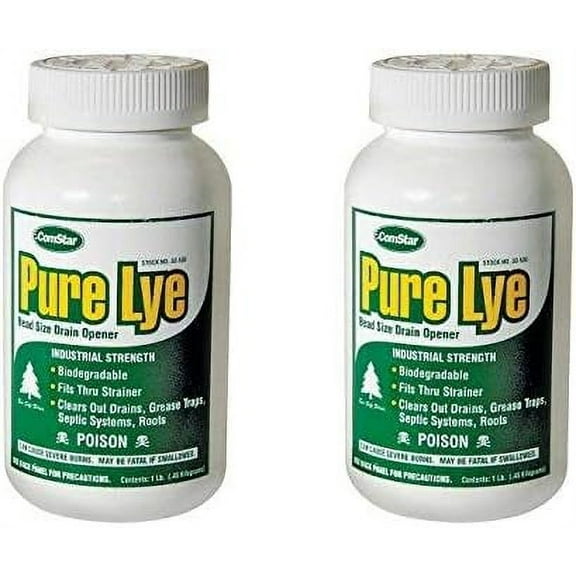 024924305003 Pure Lye Bead Drain Opener, 1 Lb, White - 2 Pack