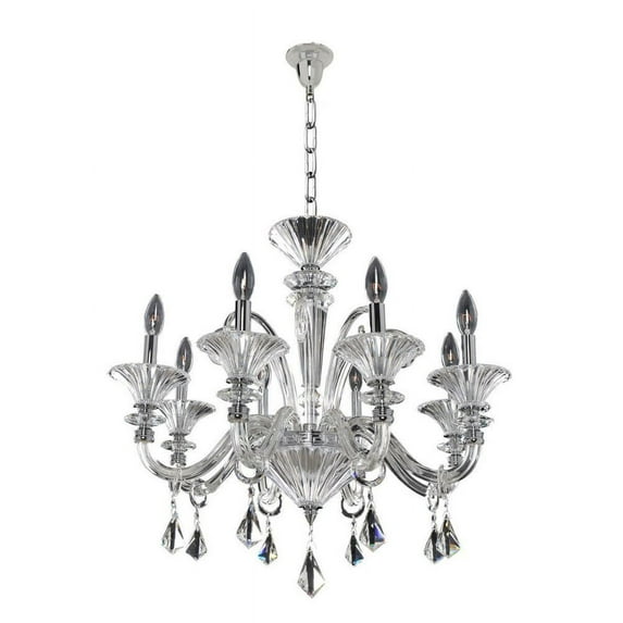 026951-010-FR001-Allegri Lighting-Chauvet - Eight Light Chandelier Chrome Finish with Firenze Clear Crystal
