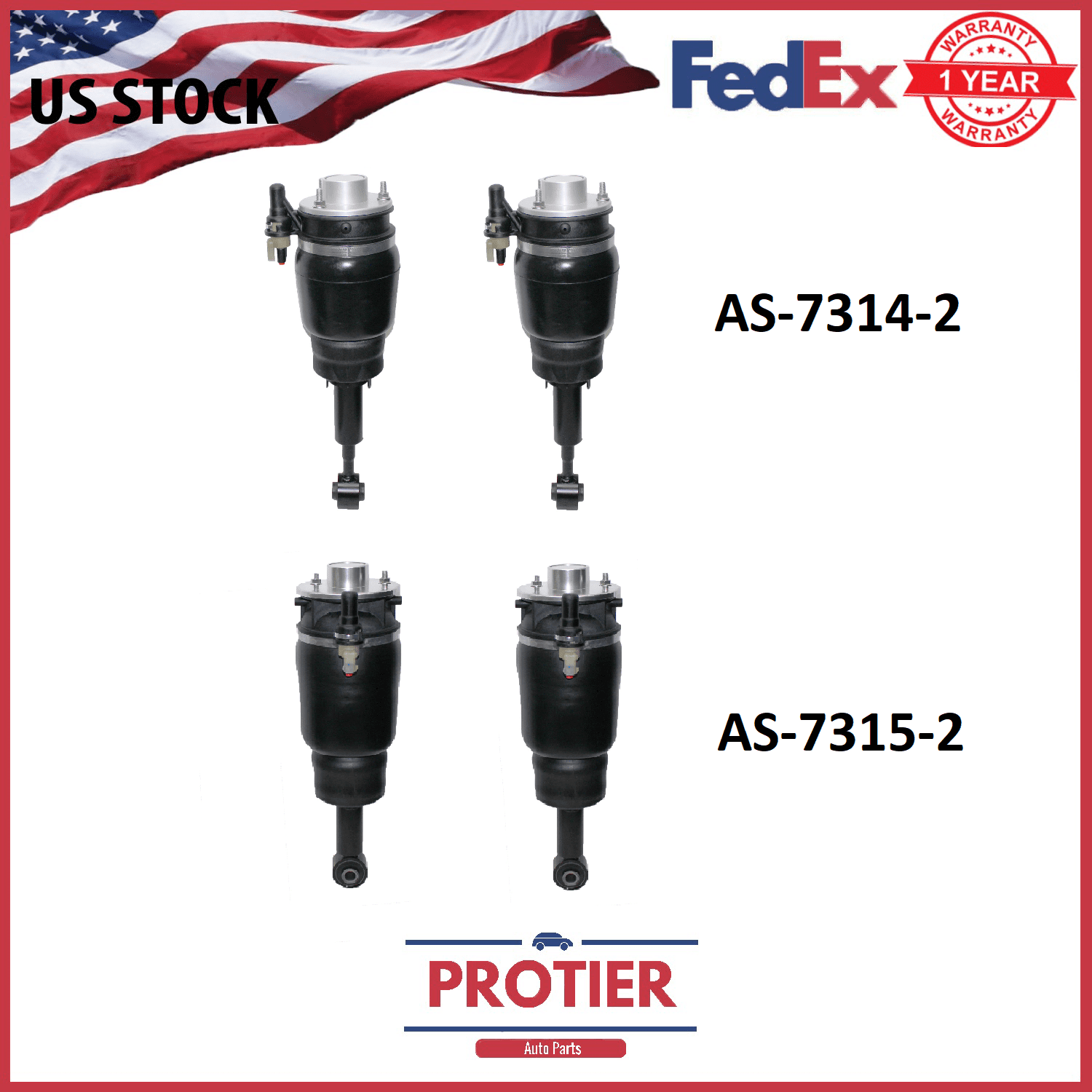 0306 Lincoln Navigator Front & Rear Air Ride Air Struts Bundle with