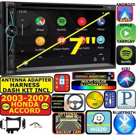 03-07 HONDA ACCORD AM/FM CD/DVD GPS NAVIGATION SYSTEM BLUETOOTH/USB/EQ CAR RADIO