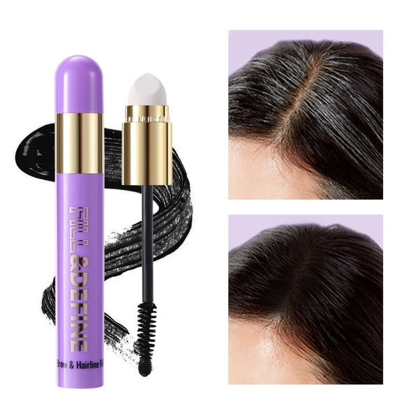 #03 Darkest Brown Dual-Ended Fill & Define Brow & Hairline Pen, Long-Lasting Formula with Sponge Applicator & Spoolie Brush, Ideal for Daily Brow Grooming & Hairline Touch-Ups