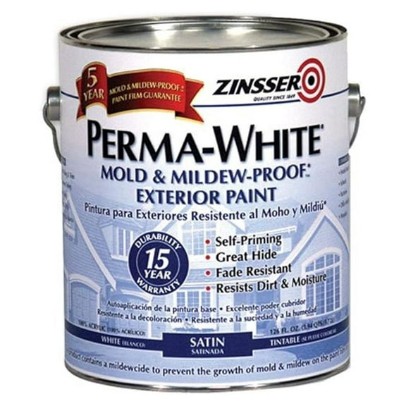 03101 Exterior Mildew Performance Paint, White - 1 Gallon - Durable, Weather Resistant, Anti-Mildew Coating for Siding & Trim