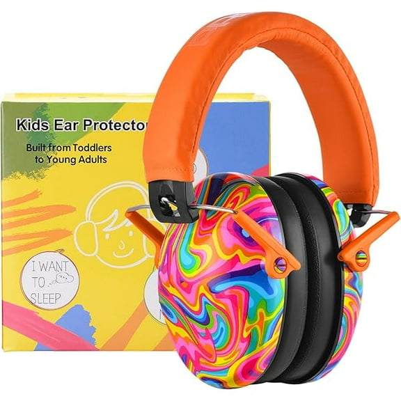 032 Kids Ear Protection - Noise Cancelling Headphones Ear Muffs for Autism, Toddlers, Children - Orange