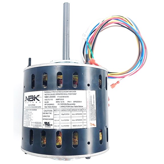 03466 DRIVE BLOWER MOTOR 115V 1075RPM 3/4-1/5HP - EXACT FIT FOR Mars - REPLACEMENT PART BY NBK