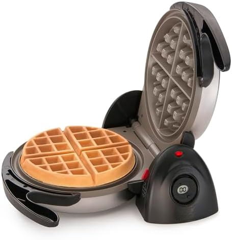 03510 Ceramic FlipSide Belgian Waffle Maker, Nonstick, Cool Touch Handles, Black