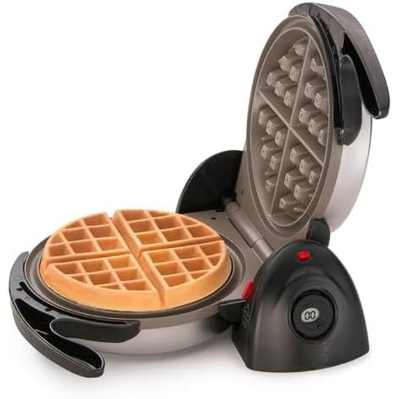 03510 Ceramic FlipSide Belgian Waffle Maker, Nonstick, Cool Touch Handles, Black