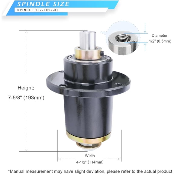 037-6015-50, 037-6015-00 Spindle Assembly Fit for 48" 50" 52" 60" 72" Deck Zero Turn Lawn Mower Compatible with B ad Boy CZT, ZT El ITE, Mav Erick, Pu p Lightning, Outlaw XP 2015-2016 Series