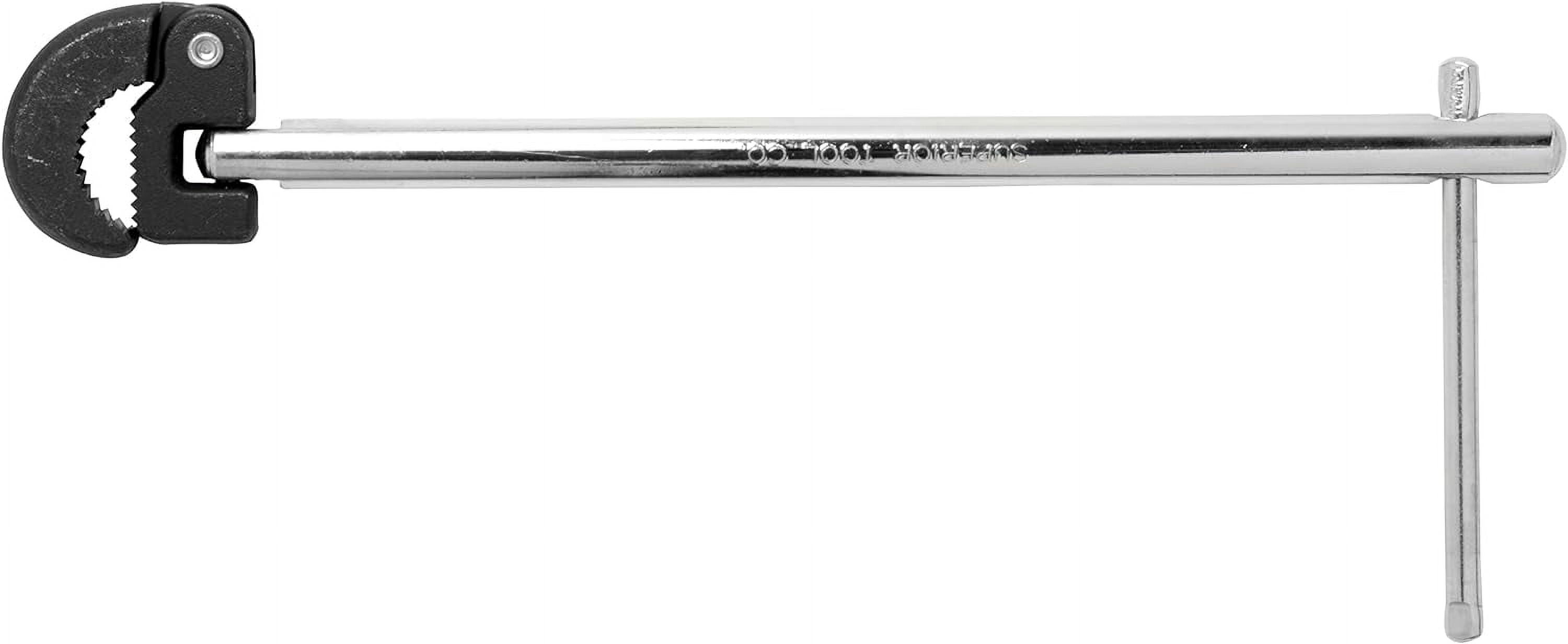 Tanstic 10-Inch Basin Wrench - Adjustable Jaw (3/8" To 1"), 180° Pivoting Head, Chrome-Vanadium Steel