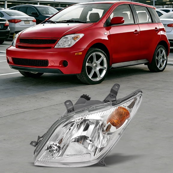 04-05 Toyota Scion xA Left Headlight, Left Headlight, Driver Side Headlight(Bulb Not Included)