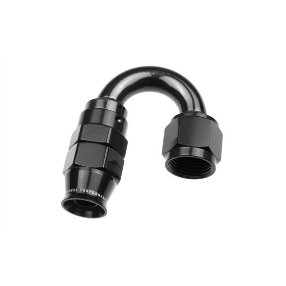 -04 AN 180 Degree PTFE Reusable Hose End - Blue/Red