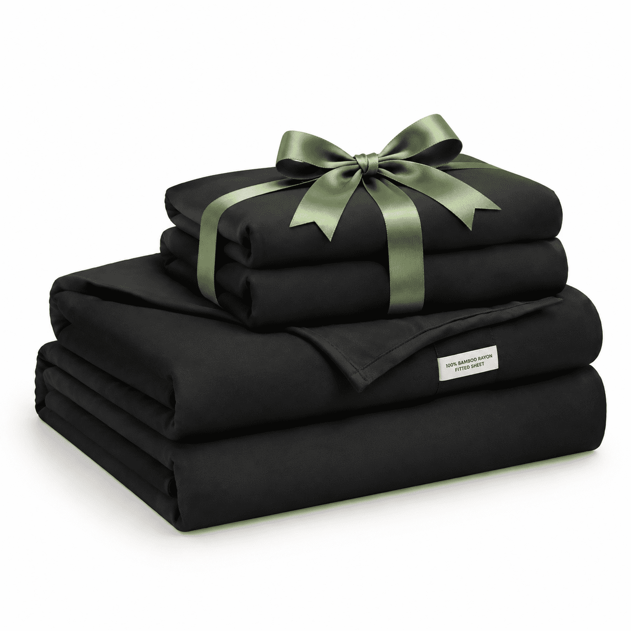 04 - Black Full Size 4 Piece Rayon Derived Bedding Sheet Set - Walmart.com