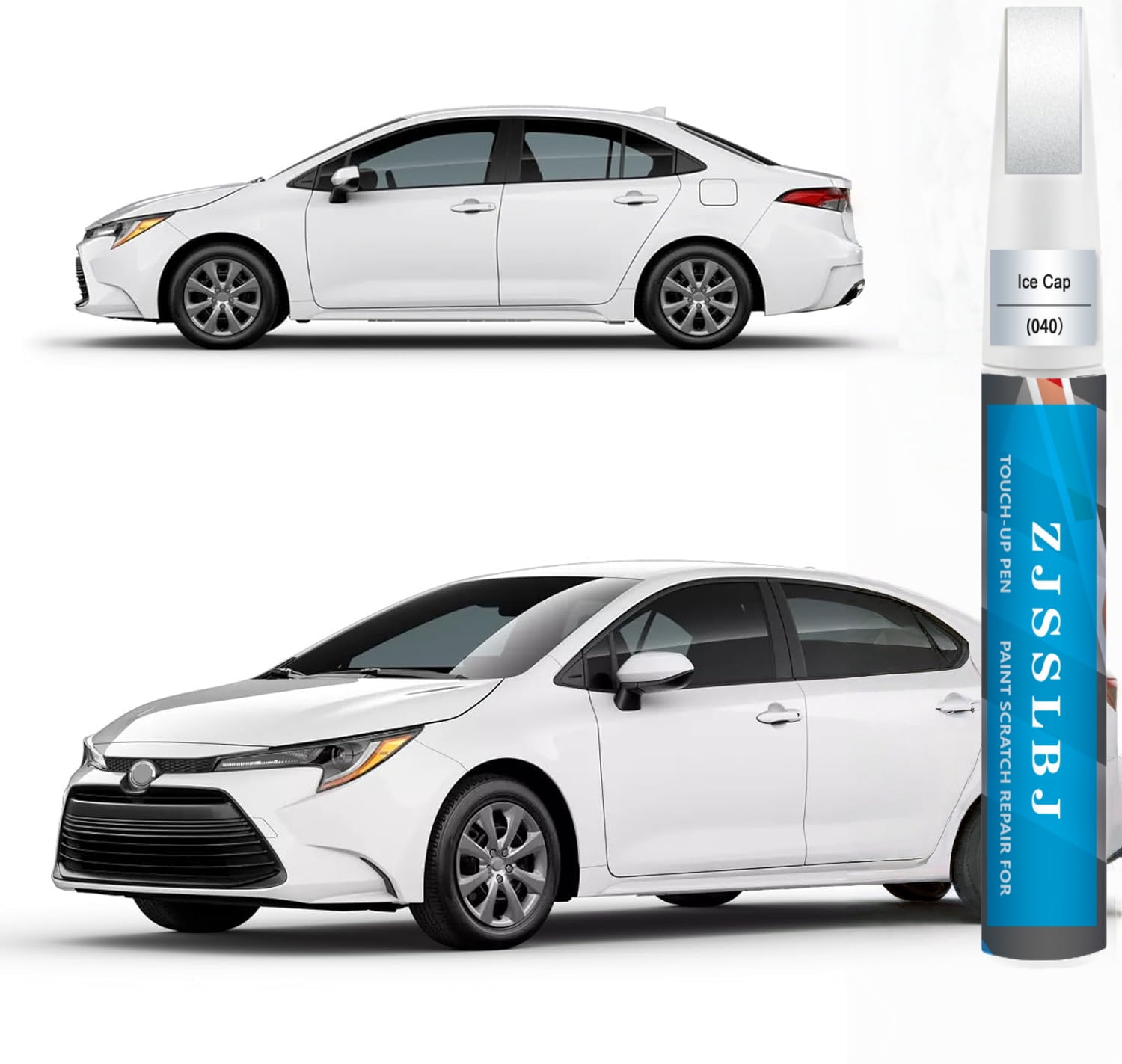 040 Super White/Ice Cap Touch Up Paint for Toyota, Car Paint Pen Scratch Repair Two-In-One Touch Up Paint, Premium Car Scratch Remover for Deep Scratches