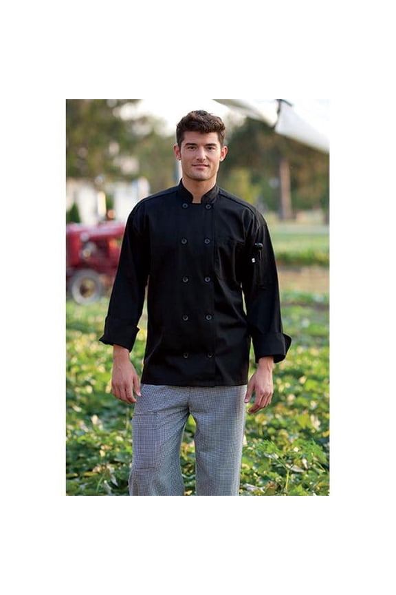 0402-0102 Classic Chef Coat 10 Buttons in Black - Small