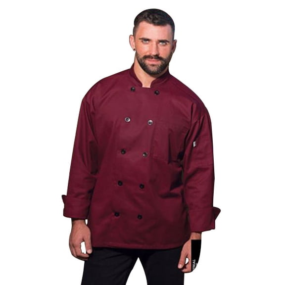 0405-0304 Moroccan Chef Coat in Burgundy - Large