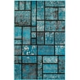 thumbnail image 1 of #041 SUM; Teal Boxed Geometric Modern Design Area Rug RUG AND DECOR INC., 1 of 3