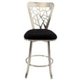thumbnail image 1 of 0413 Bella Vita Laser Cut Round Back Memory Swivel Counter Stool in Black Microfiber, 1 of 2