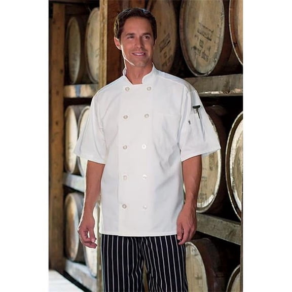 0415-2507 3Extra Large Short Sleeve Chef Coat in White