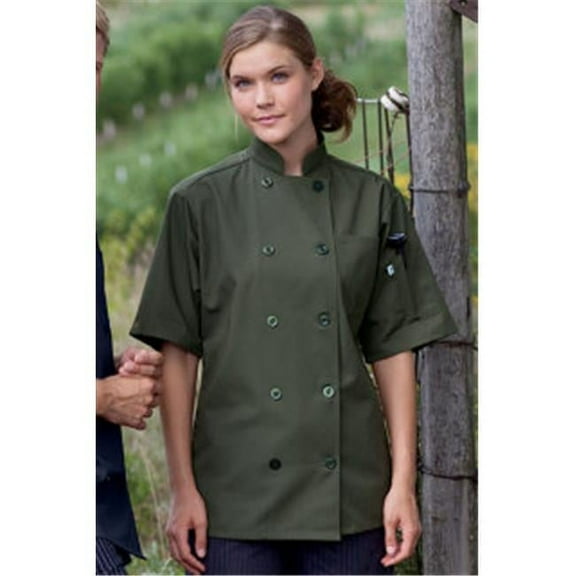 0415-6507 South Beach Short Sleeve Chef Coat in Olive - 3XLarge