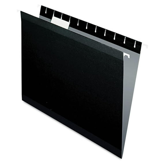 04152 1/5 BLA Reinforced Hanging File Folders, Letter Size, Black, 1/5 Cut, 25/BX (4152 1/5 BLA)