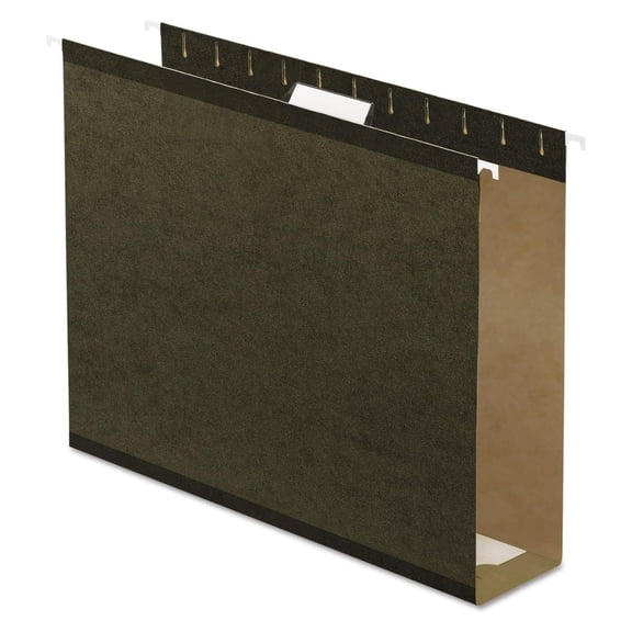 04152X3 Extra Capacity Reinforced Hanging File Folders, 3", Letter Size, Standard green, 1/5 Cut, 25/BX (4152x3)