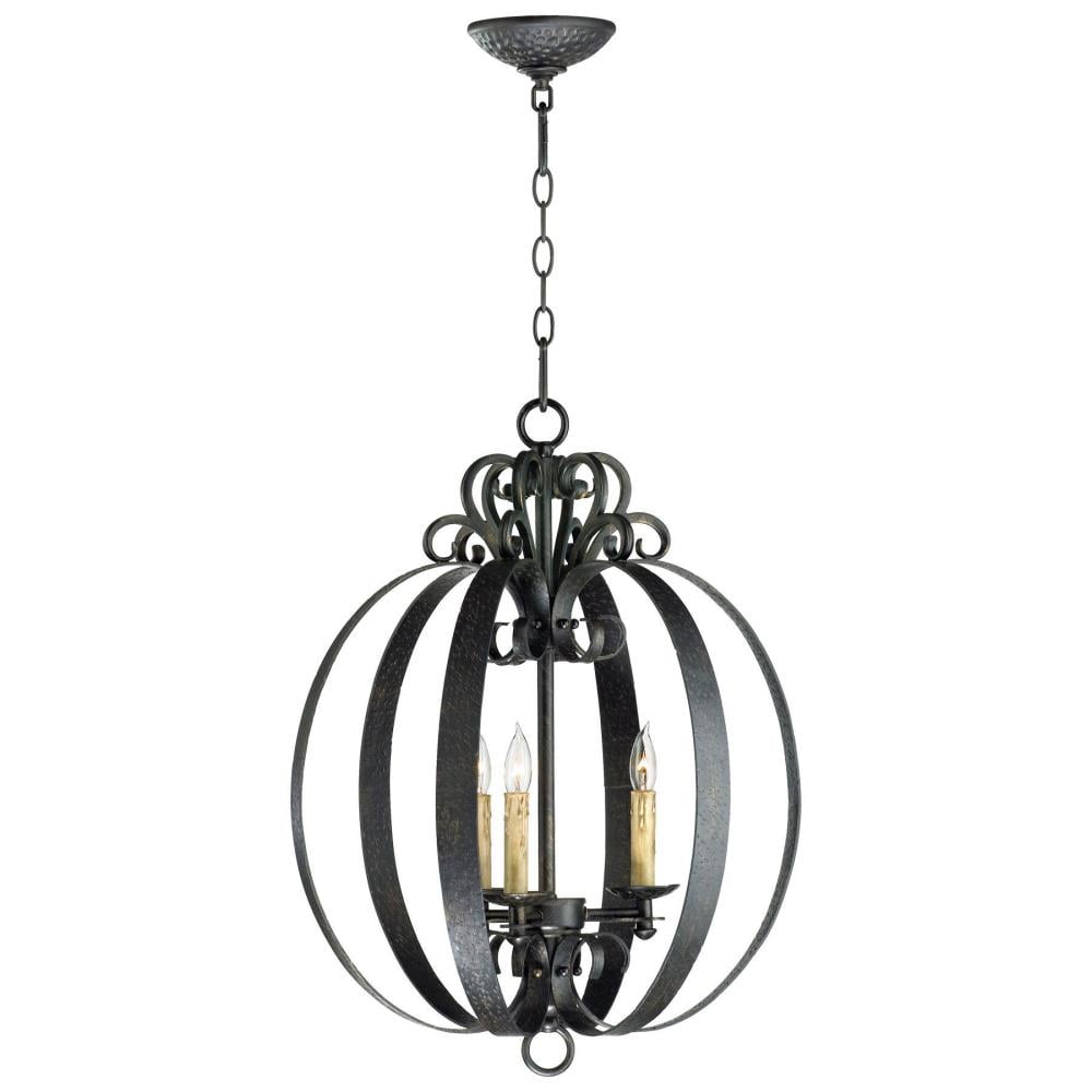 Elegant Bronze 18.75" Drum Pendant with Crystal Accents