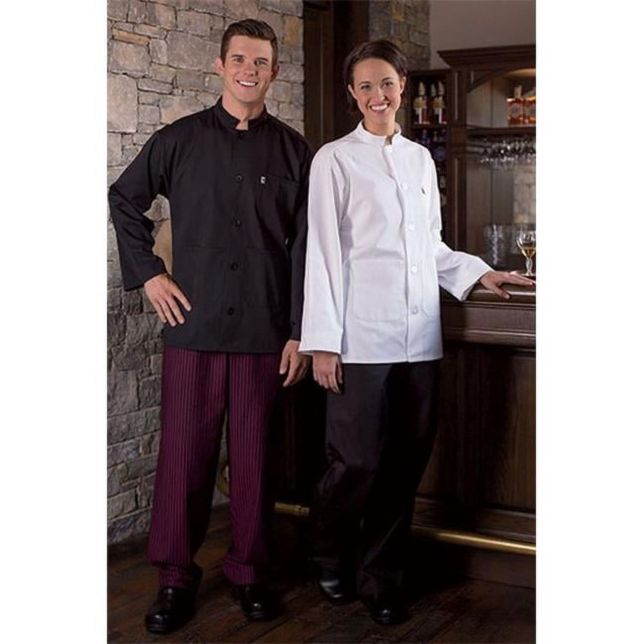 Serving Jacket 0420-0107 Single-Breasted Server Coat in Black - 3XLarge - Walmart.com