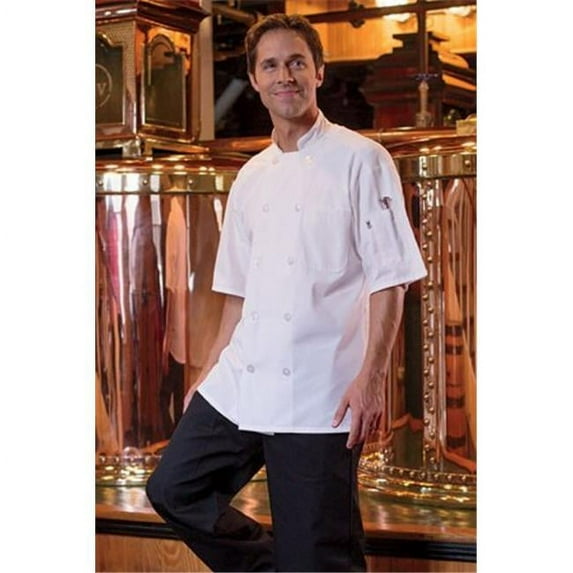 0421-2501 Delray Chef Coat with Mesh Ss 5.25 Wht Xs