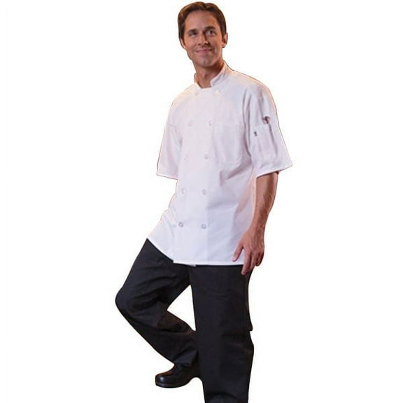 0421-2509 Delray Chef Coat with Mesh Ss 5. 25 Wht 5Xl